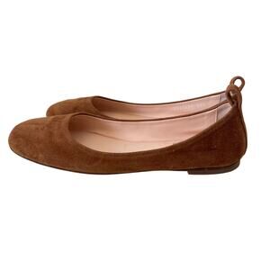 AGL Cognac Brown Kim Suede Ballet Flats Womens 38.5